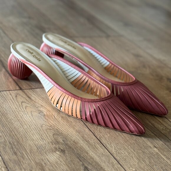 cult gaia Shoes - Cult Gaia Alia Mule in Pink & Tan